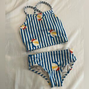 Hanna Andersson Swimwear Set - Blue Striped Beach Ball Design